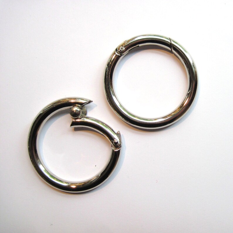 Hinged snap ring silver snap ring antique brass snap ring Etsy