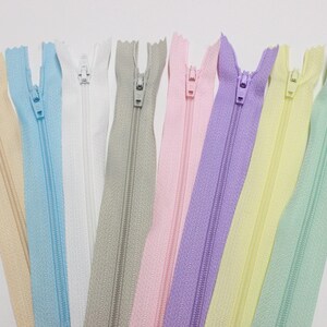 12" zips, 12 inch zips, 30cm assorted zippers, bag making supplies, dressmaking zips, cushion zips, uk craft and sewing supplies image 4
