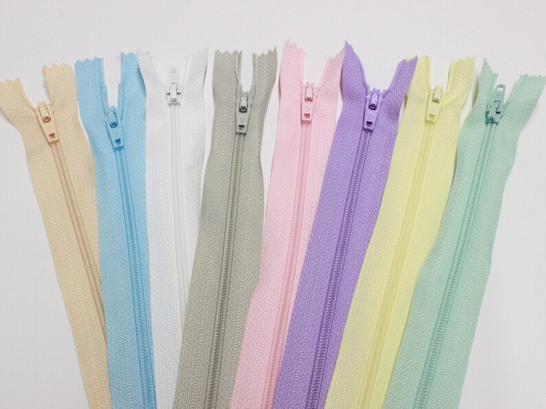 12" zips, 12 inch zips, 30cm assorted zippers, bag making supplies, dressmaking zips, cushion zips, uk craft and sewing supplies image 4