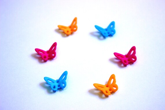 3//4/" 10 White Blue Butterfly Buttons 18mm Insect Butterflies Sewing Crafts