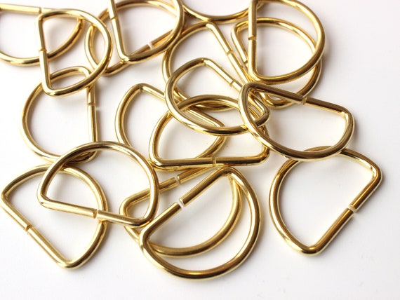 10x Gold D Rings, 1 Inch Gold D Rings, Bag Making Supplies, Bag Handle D  Rings, Gold Fittings, UK Sewing Supplies, Metal D Ring, Bag Repairs 