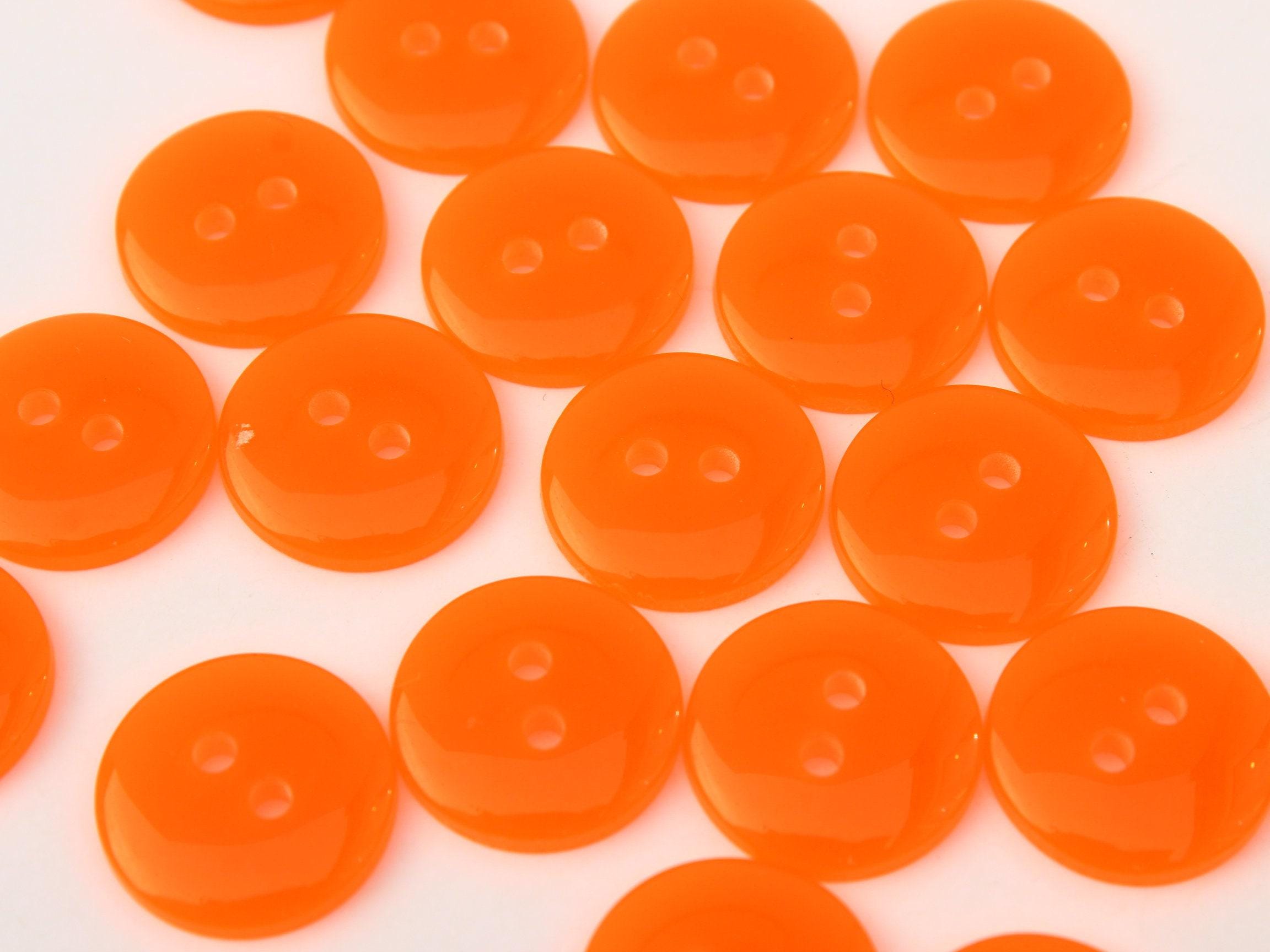 Botões laranja neon, botões laranja fluorescentes, botões para vestidos de festa, botões para festivais, botões para costura, botões de novidades, botões para raves