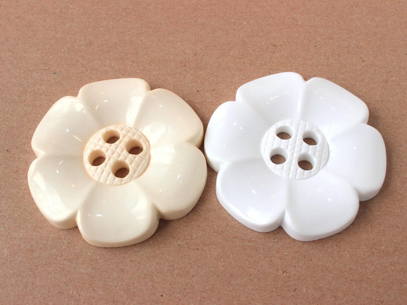 Giant flower buttons, Giant CREAM flower buttons 6.5cm, extra large buttons, huge novelty button, giant children's buttons, UK buttons shop image 8
