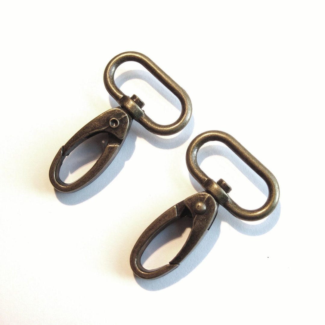 Ganci A Scatto Girevoli In Ottone – 2 Pezzi, 17x69 Mm, Moschettone Per Pelletteria, Borse, Portachiavi