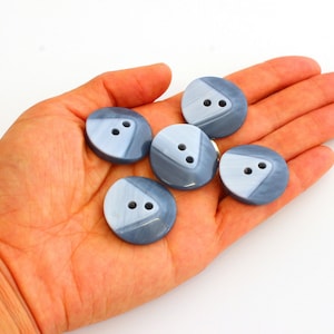 Chunky blue buttons, 10x two tone blue coat buttons, winter jumper buttons, cardigan buttons, sewing and repairs supplies UK