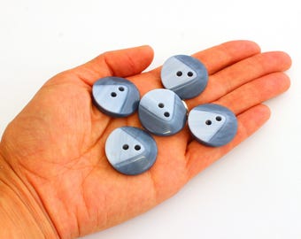 Chunky blue buttons, 10x two tone blue coat buttons, winter jumper buttons, cardigan buttons, sewing and repairs supplies UK