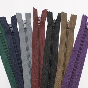 12" zips, 12 inch zips, 30cm assorted zippers, bag making supplies, dressmaking zips, cushion zips, uk craft and sewing supplies image 3
