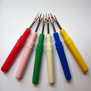 4x seam rippers, stitch unpickers, stitch pickers, seam unpickers, UK haberdashery, sewing supplies, sewing room essentials, sewing notions