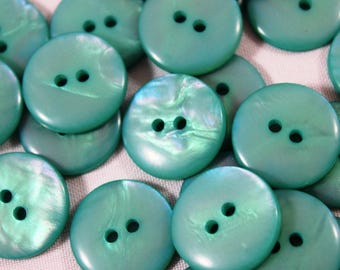 Turquoise mother of pearl buttons, 10x aqua mermaid buttons, pearly buttons, plastic mother of pearl blue green buttons, mermaid buttons