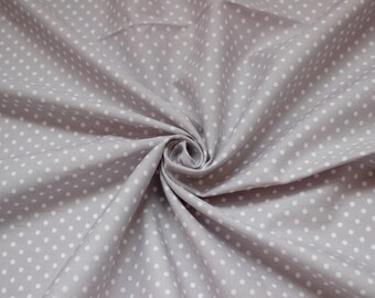 light grey Rose and Hubble spotty cotton poplin fabric, silver grey cotton fabric, quilting cotton, craft cotton, UK quilting supplies