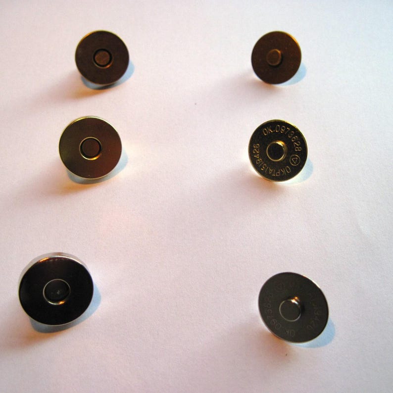Magnetyczne zapięcia do toreb, zapięcia magnetyczne, magnetyczne zatrzaski do toreb, magnetyczne zamknięcia do toreb, 5x Magnetyczne zapięcia zatrzaskowe do toreb, LOKALIZACJA W WIELKIEJ BRYTANII zdjęcie 2