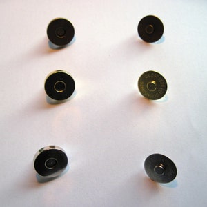 Matte Black Slim Magnetic Snaps 3/4 18mm Pack of 2 