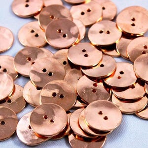 Shiny Rose Gold Metal Buttons: Dress Making Supplies (Pack of 5) image 3