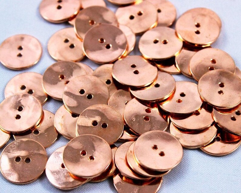 Shiny Rose Gold Metal Buttons: Dress Making Supplies (Pack of 5) image 3