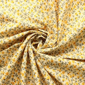 Ditsy floral cotton, pure cotton flowers fabric, Rose and Hubble cotton poplin, mini floral print cotton, quilting and crafting fabric, UK