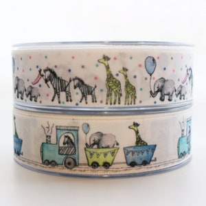 Babyshowerversieringen, babylint, cadeauverpakking voor babyshower, lint babyjongen, lint babyverjaardag, lint safaridier, dierentuinlint VK