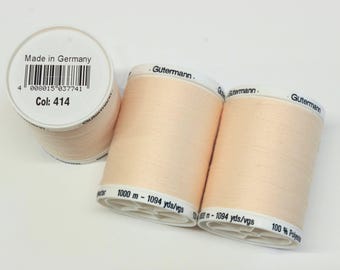 Gutermann Sew-All Thread: Cream Polyester, 1000m (Colour 414)