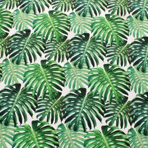 Monstera leaf fabric, 100% cotton Swiss cheese plant fabric, green tropical leaf fabric, extra wide quilt backing, UK sewing supplies