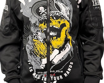 Yakuza Herrenjacke in Lederoptik – Stylische Biker Jacke mit Reißverschluss und Taschen