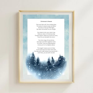 Navidad en el Cielo – Poema conmemorativo imprimible para el duelo y la pérdida