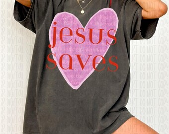 Preppy Jesus Saves Png, Retro Christian Bible Verse png, Faith Based Digital Sublimation, Boho Christian png, Trendy Jesus png