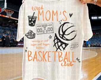 Basketball Mom Doodle Png, Basketball Mom Shirt Design, Trendy Basketball png, Retro Basketball Mom Sublimation, Tired Basketball Mom Club