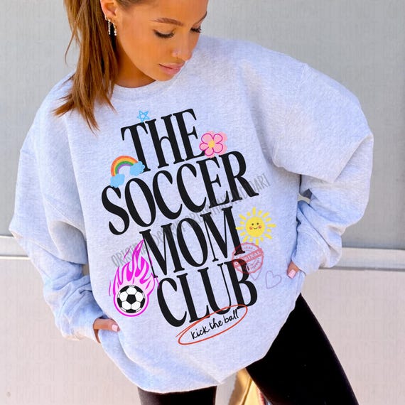 Soccer Mom Club PNG Retro Doodle Soccer Game Day Digital Download Stars Trendy Soccer Sublimation