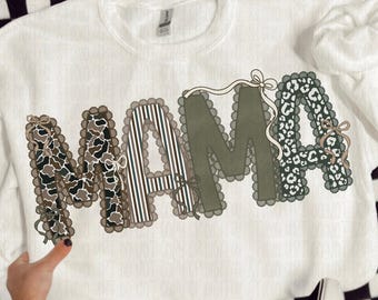 Camo Mama Png, Trendy Mama Shirt Design, Vintage Duck Camo Sublimation, Old Camo Woodlands Mama png