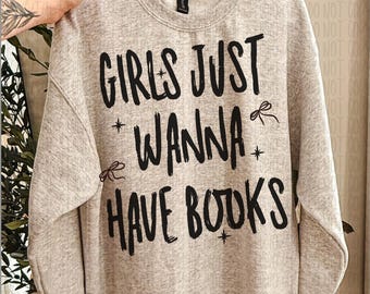 Girly Book Lover Png, Bookish Digital Download, Book Shirt Design, Reading Book Club png, Reading Sweatshirt, Trendy Bookish png