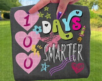 100 dagen school png, Girly 100 dagen slimmer png, Little Miss 100 dagen slimmer, leraar student cadeau, Preppy School png