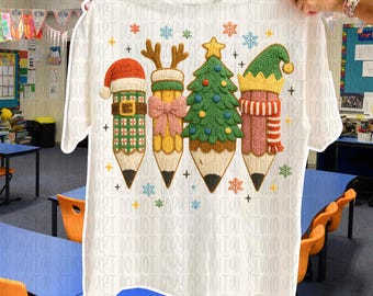 Insegnante di filato sintetico Png, download digitale per la scuola di Natale, insegnante di filato all'uncinetto png, regalo per insegnante, insegnante preferito di Babbo Natale