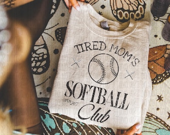 Softball Mom Doodle Png, Softball Sublimation Design, Retro Tired Softball Mom Club png Digital Download