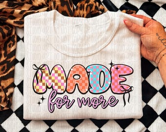 Retro Made for More Png, Floral Christian Bible Verse Digital Download, Christian Sublimation Design, Preppy Faith png, Checkered Jesus