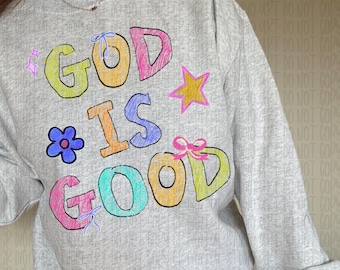 God Is Good Png, Retro Christian Bible Verse (Digital Download)