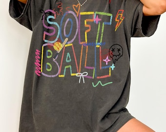 Doodle Softball PNG, Game Day Softball png, Softball Mama png, Softball Shirt Design, Softball Season Digital Download