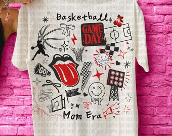 Basketball Doodle Png, Basketball Mom png, Basketball Game Day png, Sports Mom Era png, Basketball Sublimation, Basketball Digital Download