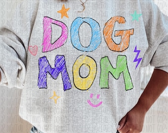 Dog Mom Png, Gift For Dog Mama, Colorful Retro Dog Mom png, Dog Lover Gift, Dog Mom Distressed Instant Download