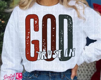 Faites confiance à Dieu png, Boho rétro chrétien png, verset de la Bible chrétien png, sublimation numérique basée sur la foi, Boho chrétien png, religieux png