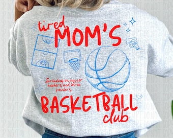 Basketball Mom Doodle Png, Basketball Mom Shirt Design, Trendy Basketball png, Retro Basketball Mom Sublimation, Tired Basketball Mom Club