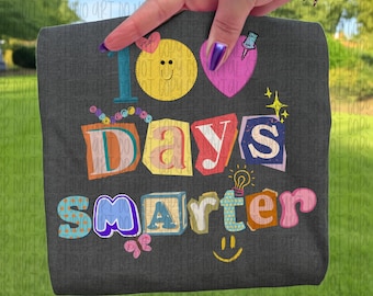 100 Days of School Png, Colorful 100 Days Smarter png, Little Miss 100 Days Smarter, Teacher Student Gift, Preppy School png