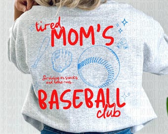 Baseball Mom Doodle Png, Baseball Mom Shirt Design, Trendy Baseball png, Retro Baseball Mom Sublimation, Tired Baseball Mom Club Design