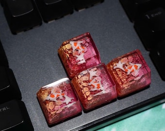 Handmade Red Resin Fish Arrow Keycap Set – Artisan High Shine