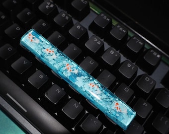Handmade Koi Fish Resin Spacebar | Artisan Mechanical Keycap (6.25u)