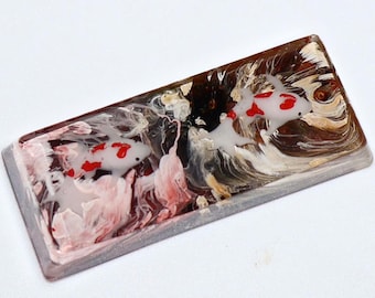 Handmade Koi Pond Enter Keycap | Resin Artisan Keycap Polished Finish | Unique Keyboard Gift