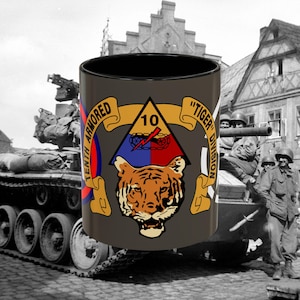 Tenth Armored Division Tiger Patch Mug Military Tank Emblem Coffee Mug