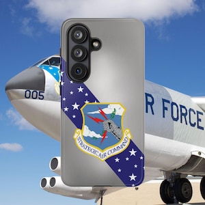 Funda protectora para teléfono con el emblema del Comando Aéreo Estratégico, bombardero de la Guerra Fría