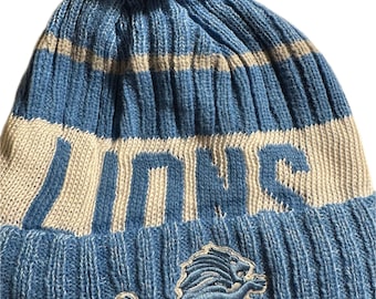 Detroit Lions Beanie Pom Hat Adult Size