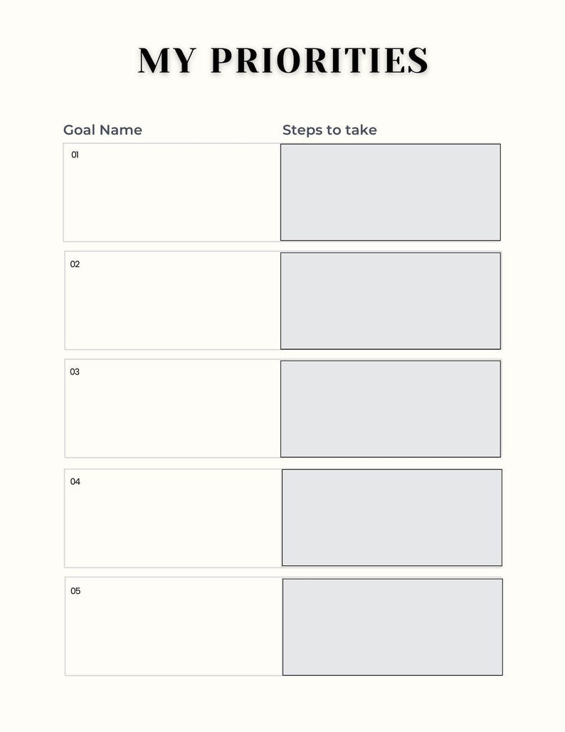 Goals Life Planner Printable Digital Daily Weekly Planner Goal Setting ...