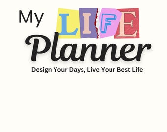 Planificador de objetivos de vida, planificador digital imprimible, diario, semanal, para establecer objetivos, seguimiento de hábitos, organizador de bienestar y productividad, descarga instantánea en PDF.