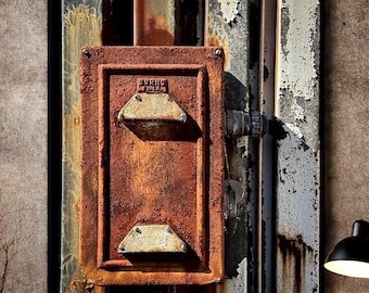 Abstract Gold Texture Photography Print | Industrial Weathered Metal Decor